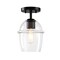 Designers Fountain Summer Jazz 7 in. 1-Light Matte Black Transitional Semi Flush Mount with Clear Glass Shade D310M-SF-MB - alternate 1